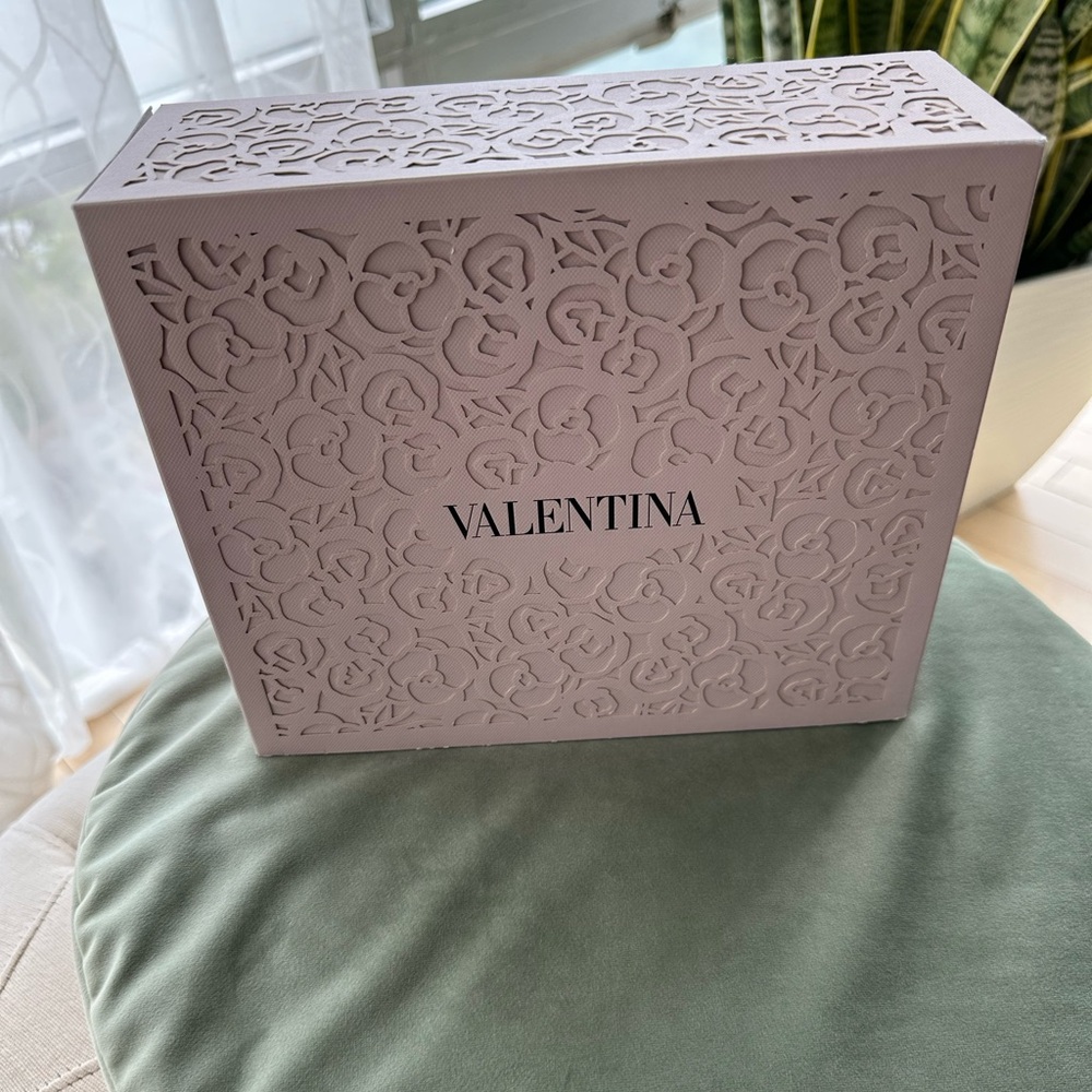 Authentic Valentine Ornate Box with sliding compartment. Size 8X9.5X3.5.